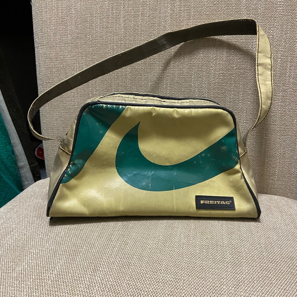 Freitag bag, yellow and green